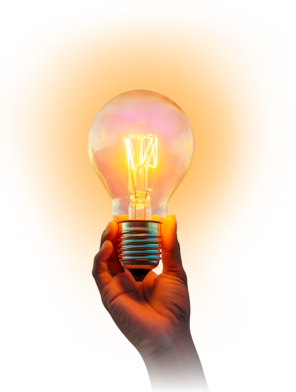 bulb and hand